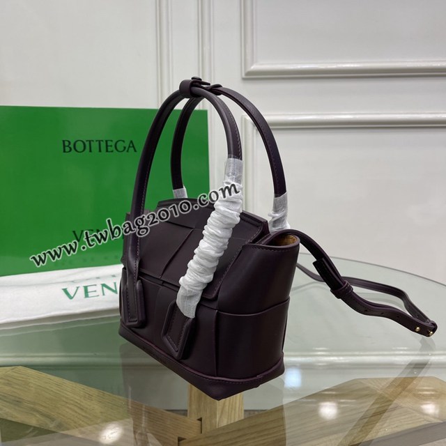 Bottega veneta高端女包 KF008 寶緹嘉新款Arco29 黑加紫 BV經典款mini平紋皮編織女手提包  gxz1124